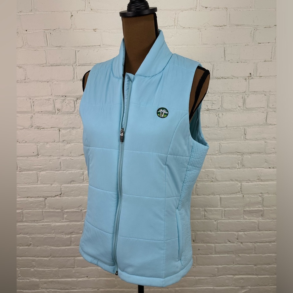 Peter Milar Light Weight Full Zip Vest Light Blue Women’s Size Large